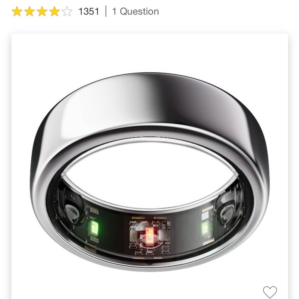 Oura Sz 9 Smart Ring, Silver